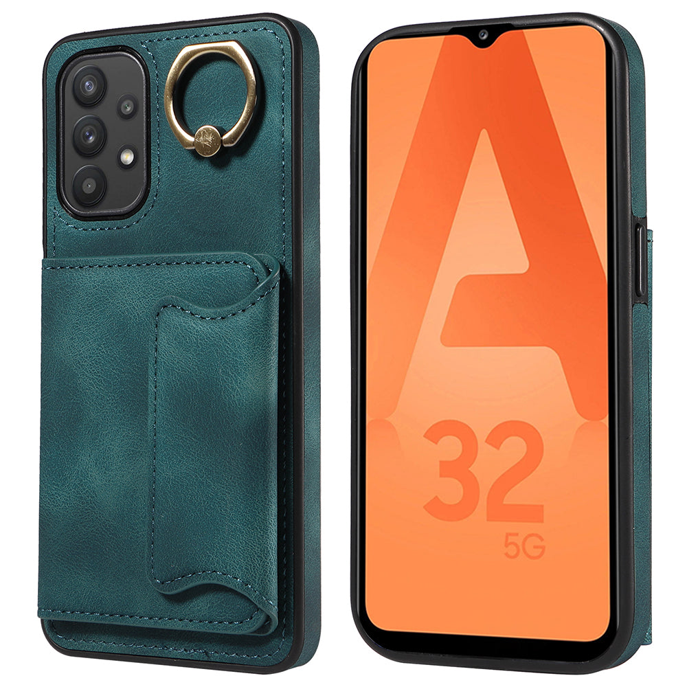 001 For Samsung Galaxy A32 5G M32 5G PU Leather TPU Card Holder Cover Ring Kickstand Smartphone Case 001 For Samsung Galaxy A32 5G M32 5G PU Leather TPU Card Holder Cover Ring Kickstand Smartphone Case